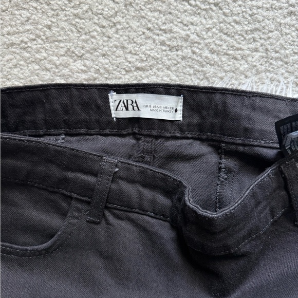 NWOT Zara Black Denim Maxi Skirt with High Slit - Picture 10 of 10